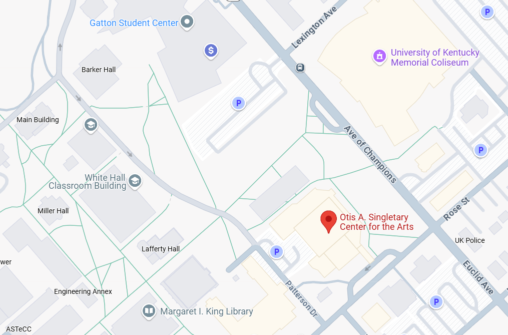 A map of UK's campus centered on the classroom building
